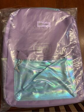 Cute Taffy Purple Kids Backpack with Iridescent Front Pocket
